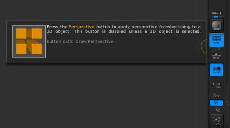 zbrush, perspective, orthograhic